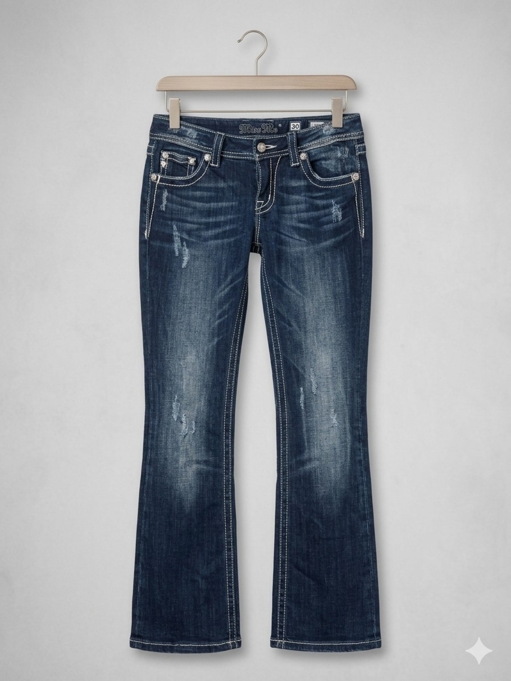 Miss Me Women's Dark Wash Rhinestone Bootcut Jeans